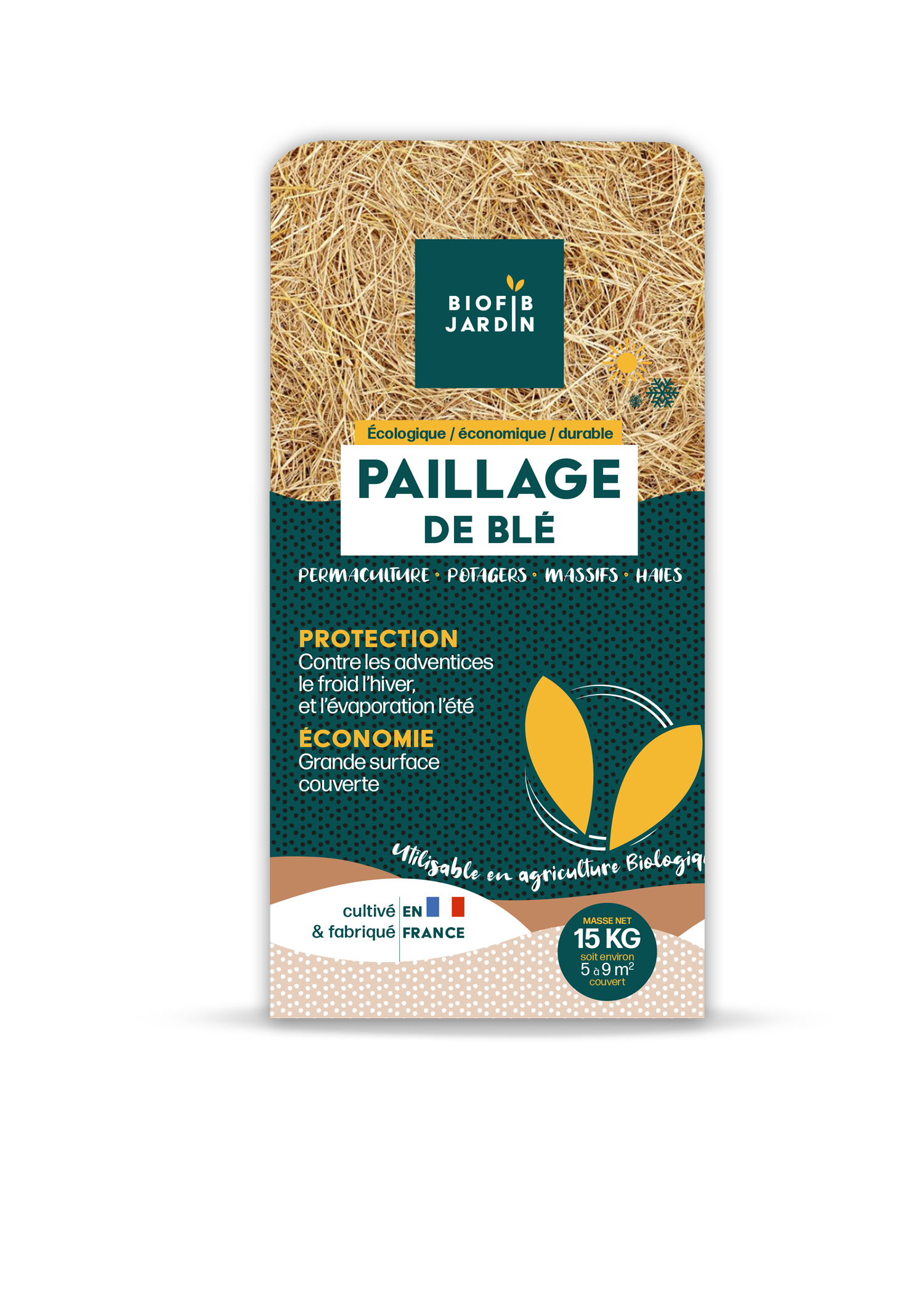Paillage en sac - Paille de blé